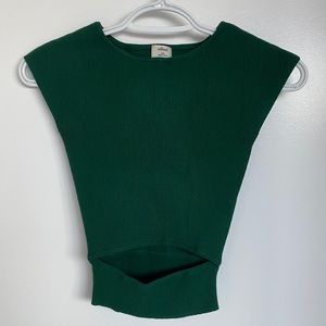 Aritzia Wilfred Cut Out Knit Crop Top XS